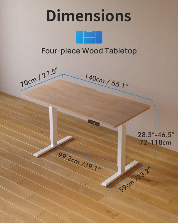 Découvrez notre test détaillé du bureau assis-debout FEZIBO 140x70 cm avec ports USB-C et USB-A : caractéristiques, avantages et performances.