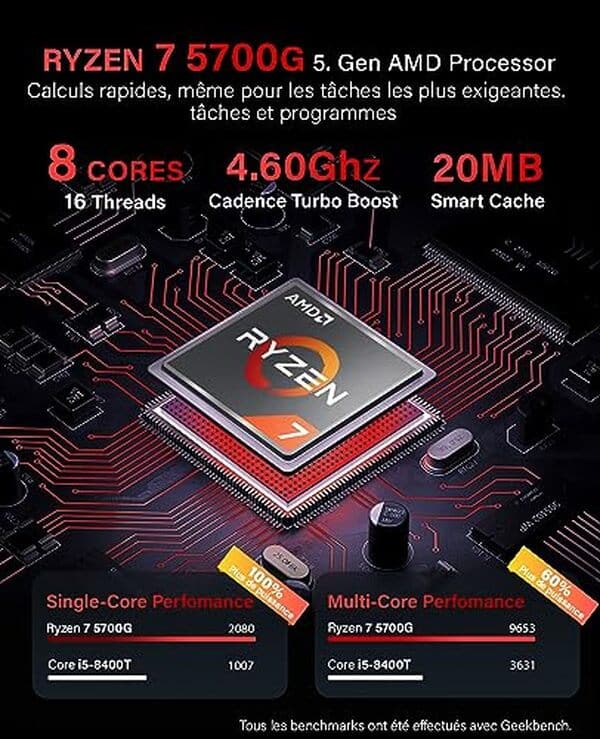 Découvrez notre test détaillé du Greed® PC Ultra V2 équipé du processeur AMD Ryzen 7 5700G : performances, rapidité et fiabilité analysées en profondeur.