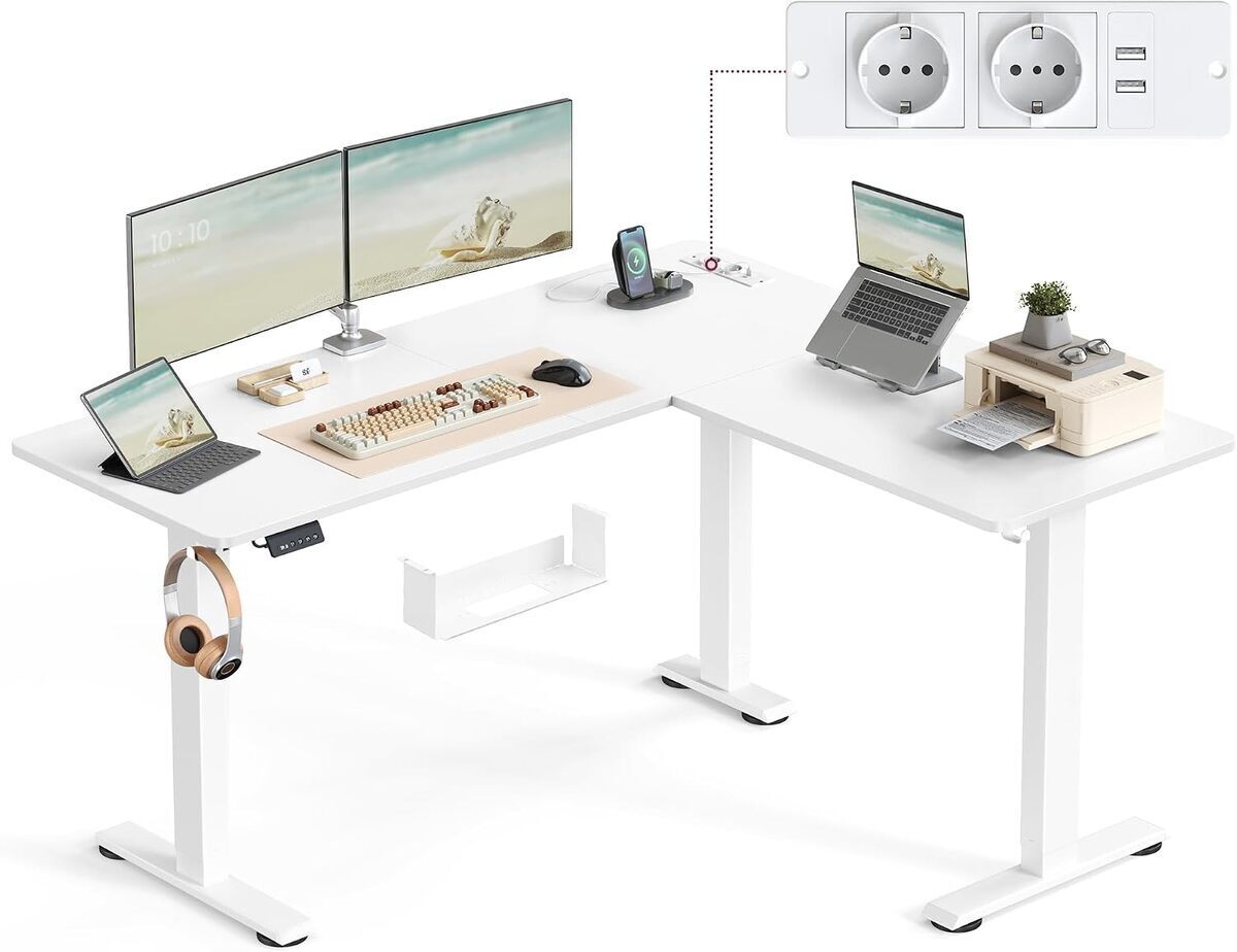 Test : bureau électrique réglable en hauteur VASAGLE, table d'angle en L